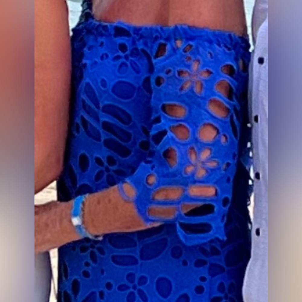 Elegant Blue Lace Dress